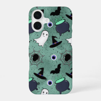 Süßes Halloween-Nahtlosmuster iPhone 16 Hülle