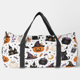 Süßes Halloween-Nahtlosmuster mit schwarzen Katzen Duffle Bag