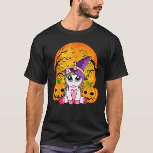 Süßes Halloween-Shirt Mädchen Frauen Witchy Einhor T-Shirt