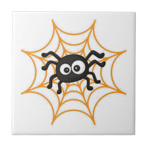 Süßes Halloween-Spinnenposter Fliese