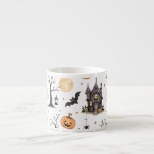 Süßes Halloween Spukhaus Muster mit Geistern Espressotasse