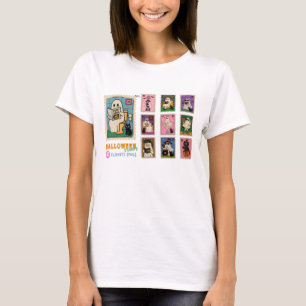 Süßes Halloween-Stempel-Charakter-T-Shirt T-Shirt