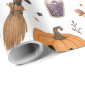 Süßes Halloween-Wasserfarbmuster mit schwarzen Kat Geschenkpapier (Rolleneckpunkt)