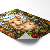Süßes Hamster-Buntglasfenster-Design Poster (Ecke)