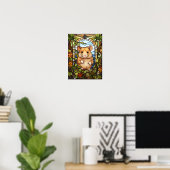 Süßes Hamster-Buntglasfenster-Design Poster (Heimbüro)
