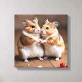 Süßes Hamster-Pärchen auf Leinwanddruck (Vorderseite)