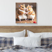 Süßes Hamster-Pärchen auf Leinwanddruck (Insitu (Schlafzimmer))