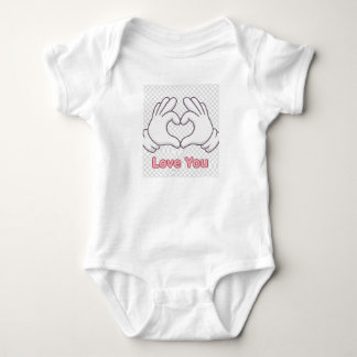 Süßes Hand-Herz "Liebe dich" Baby-Jersey-Body Baby Strampler