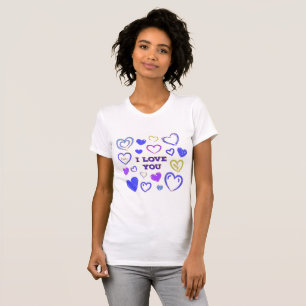 Süßes handgezeichnetes Herz T-Shirt