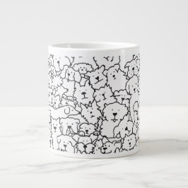 Süßes handgezeichnetes Hundedoodle-Design Jumbo-Tasse