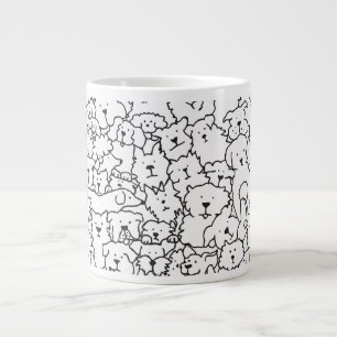 Süßes handgezeichnetes Hundedoodle-Design Jumbo-Tasse