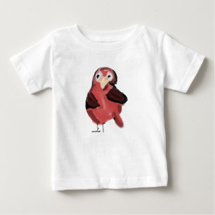 Süßes, handgezeichnetes rotes Vogel-T-Shirt für Kl Baby T-shirt