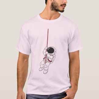 Süßes hängendes Astronauten-T-Shirt lila T-Shirt