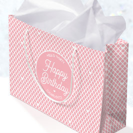 Süßes Happy Birthday Name jedes Alter hübsches Ros Große Geschenktüte