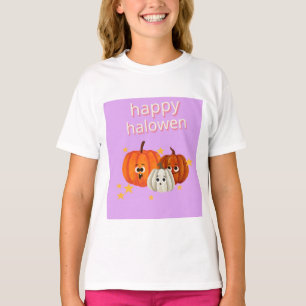 Süßes Happy Halloween Kürbis-Gesichter T-Shirt