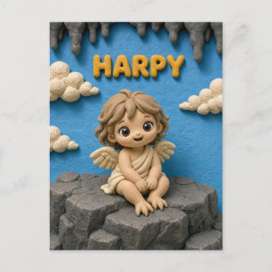Süßes Harpyien-Baby, Mythisch Postkarte