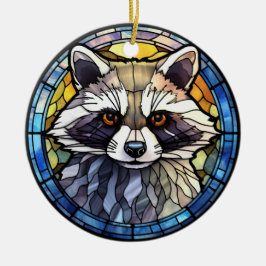 Süßes Hartglas Frisky Raccoon Keramik Ornament