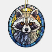Süßes Hartglas Frisky Raccoon Keramik Ornament (Links)