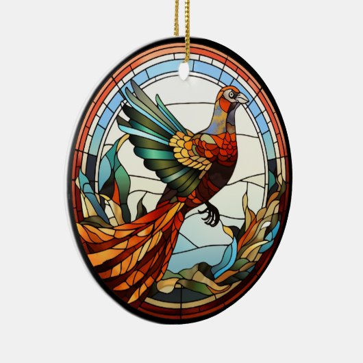 Süßes Hartglas Golden Pheasant Keramik Ornament (Rechts)
