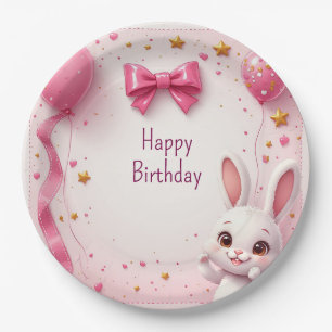Süßes Häschen-Baby-Geburtstag 🐰 Pappteller