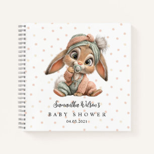 Süßes Häschen-Baby-Party-Gästebuch Notizblock