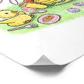 Süßes Häschen Enten Koch Kinder Zimmer Poster (Ecke)