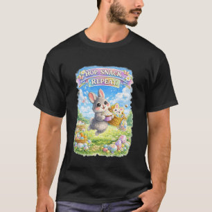 Süßes Häschen Hüpft Snack Wiederholung Pastell Frü T-Shirt