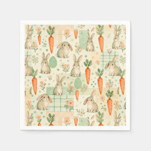 Süßes Häschen & Karotten-Cottage-Muster (1) Serviette