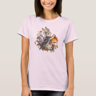 Süßes Häschen-Kürbis-Laterne-Halloween-Frauen-T-Sh T-Shirt