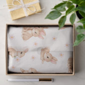 Süßes Häschen mit rosa Blumenmuster Seidenpapier (Geschenk)