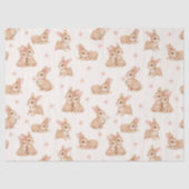 Süßes Häschen mit rosa Blumenmuster Seidenpapier (Vorderseite)
