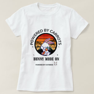 Süßes Häschen umarmt Karotte Retro-Sonnenuntergang T-Shirt