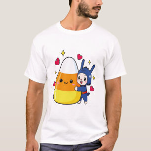 Süßes Häschen umarmt Zucker Mais T-Shirt