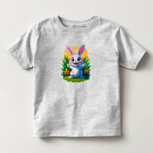 Süßes Hasen-Cartoon-Kaninchen feiert in sonnigem F Kleinkind T-shirt