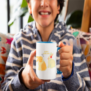 Süßes Hasen-Paar Liebeszitat - "Schatz ich liebe d Kaffeetasse
