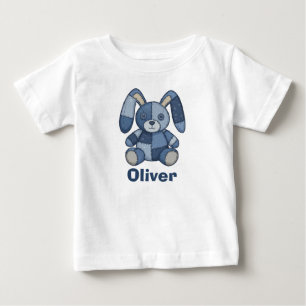 Süßes Hasen-Patchwork-Denim Baby T-shirt