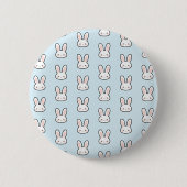 Süßes Hasengesicht-Hasen-Muster Button (Vorderseite)