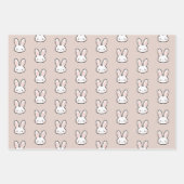 Süßes Hasengesicht-Hasen-Muster-Wrap-Papierblatt Geschenkpapier Set (Vorderseite 3)