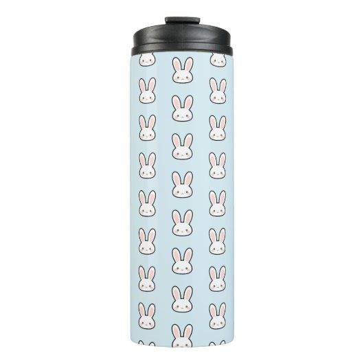 Süßes Hasengesicht-Hasenmuster Thermosbecher (Vorderseite)