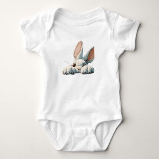 Süßes Hasengesicht | Kawaii Kaninchen-Design Baby Strampler (Vorderseite)