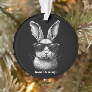 Süßes Hasengesicht mit Sonnenbrille für Kinder  Ornament