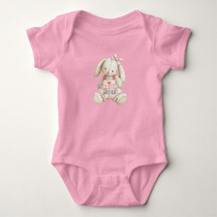 Süßes Hasenherz-Schleife Baby Strampler