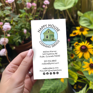 Süßes Haus-Logo Reinigungsdienstleistungen für Zuh Visitenkarte