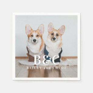 Süßes Haustier-Hunde-Foto mit Namen Serviette