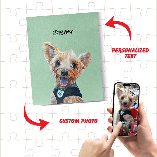Süßes Haustierfoto mit Haustiernamen Hund oder Kat Puzzle