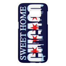 Süßes Heim Chicago-Flagge Skyline