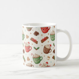 Süßes Heiße-Schokolade-Muster – Festliche illustri Kaffeetasse