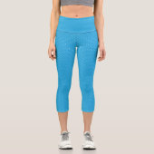Süßes hellblaues Tupfenmuster Capri Leggings (Vorderseite)
