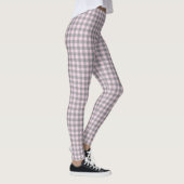 Süßes Hellrosa Grau Buffalo Karomuster Leggings (Rechts)