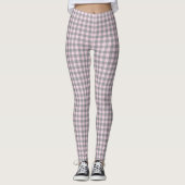 Süßes Hellrosa Grau Buffalo Karomuster Leggings (Vorderseite)
